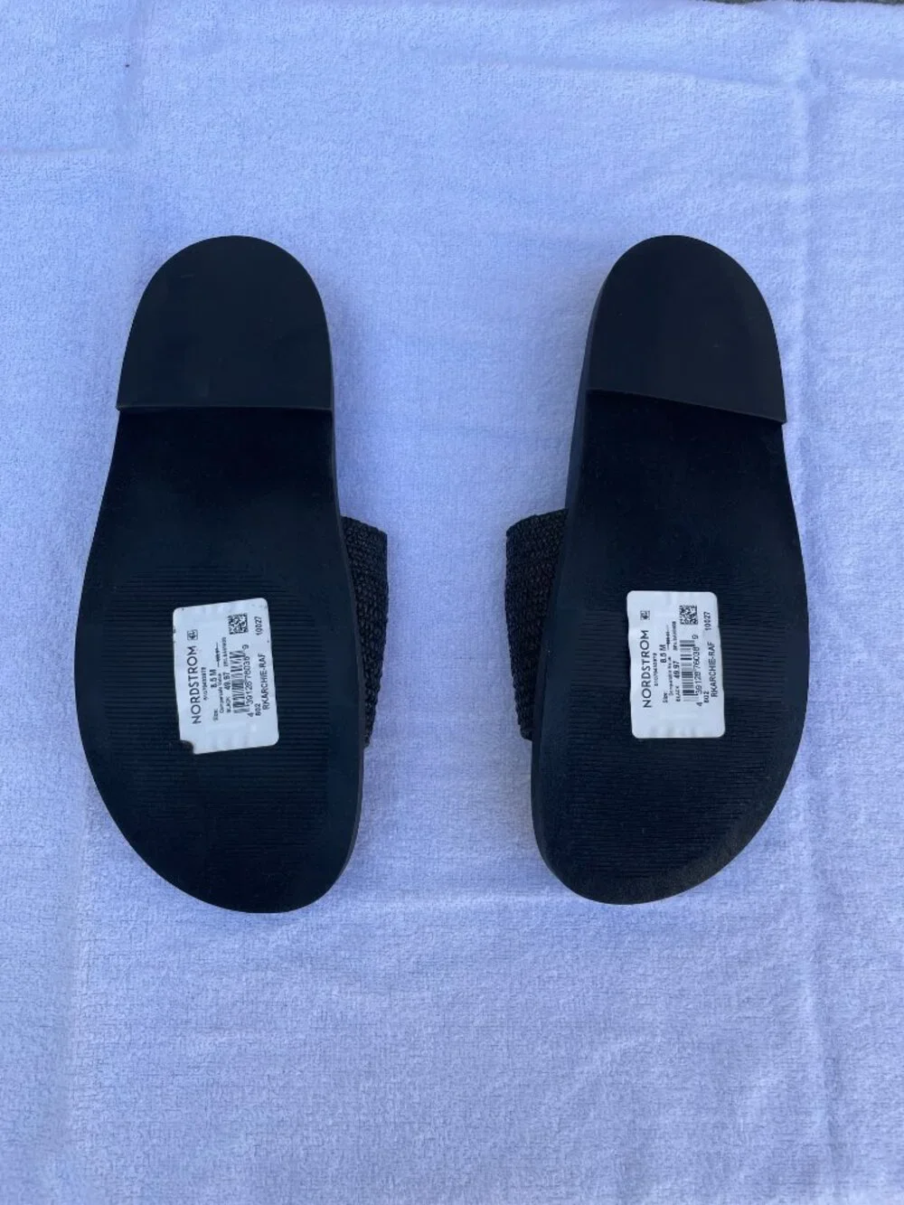 Black Woven Slides